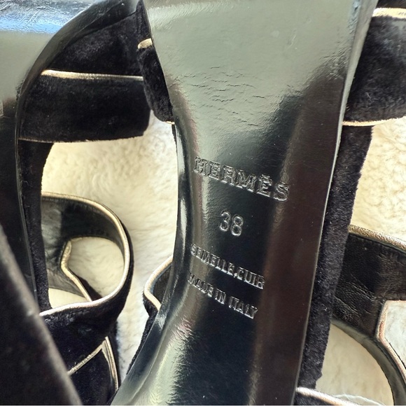 HERMES Judith velvet shoes size 38 Authentic Retail 1350$ - Picture 9 of 12